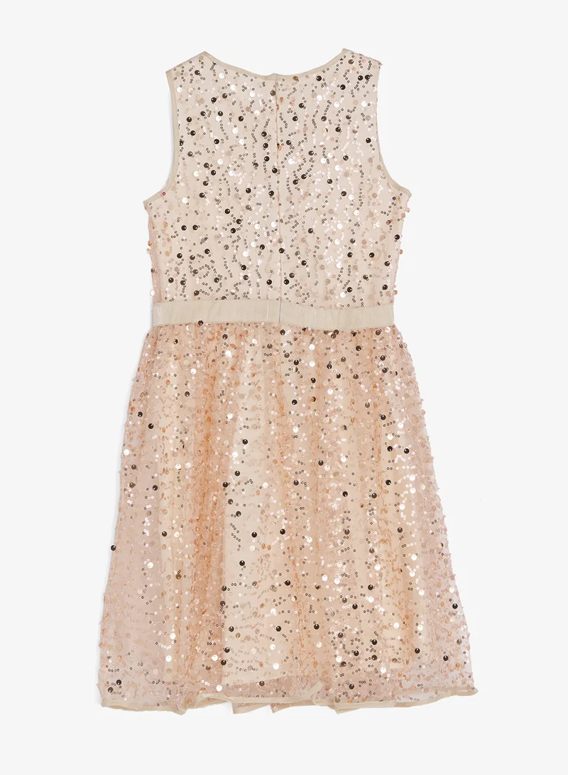 GUESS Youth Sequin Sleeveless Midi Dress